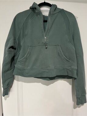 Lululemon Women's Hooded Half-Zip Pullover Sweatshirt - Sage Green.